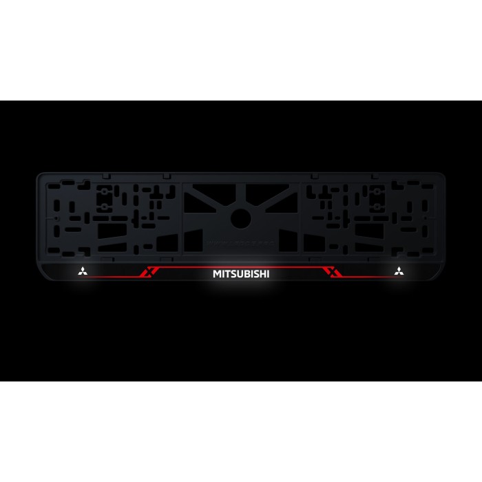 Номерная рамка Mitsubishi стиль #8 из высококачественного ABS пластика Ledos выглядит как LCD дисплей