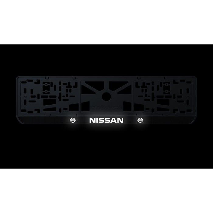 Номерная рамка Nissan стиль #1 из высококачественного ABS пластика Ledos выглядит как LCD дисплей
