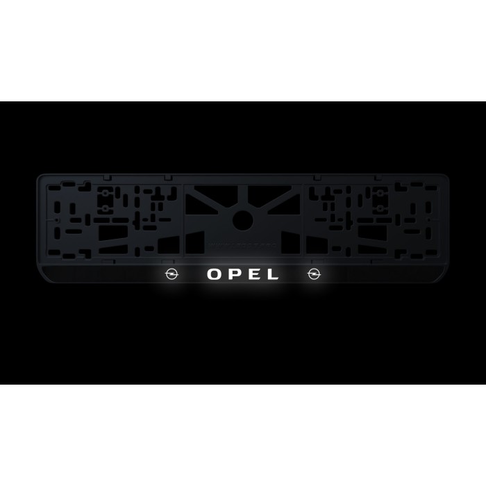 Номерная рамка Opel стиль #1 из высококачественного ABS пластика Ledos выглядит как LCD дисплей