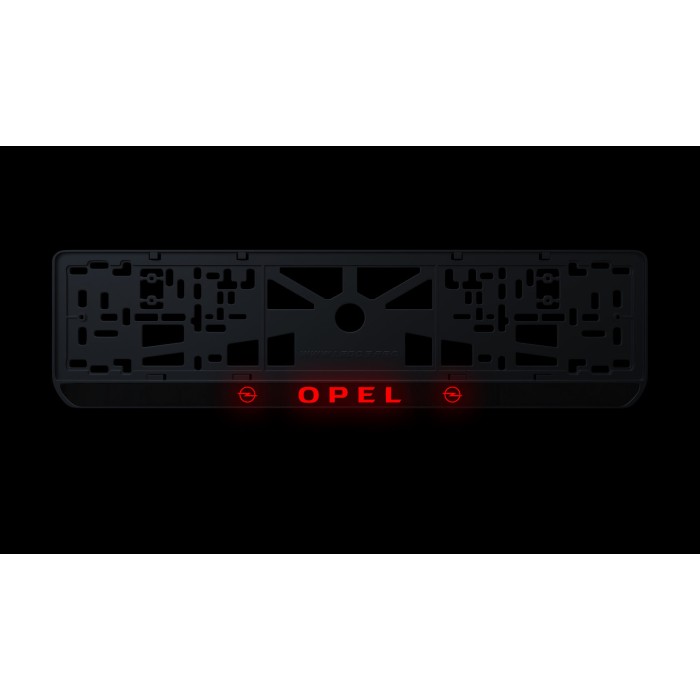 Номерная рамка Opel стиль #2 из высококачественного ABS пластика Ledos выглядит как LCD дисплей