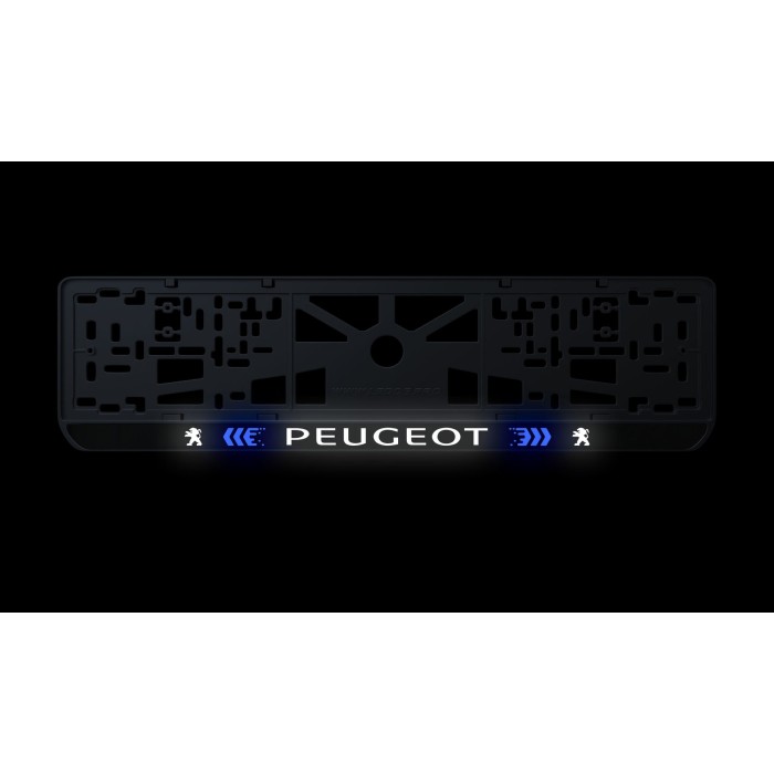 Номерная рамка Peugeot стиль #3 из высококачественного ABS пластика Ledos выглядит как LCD дисплей