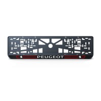 Номерная рамка Peugeot стиль #5 из высококачественного ABS пластика Ledos выглядит как LCD дисплей