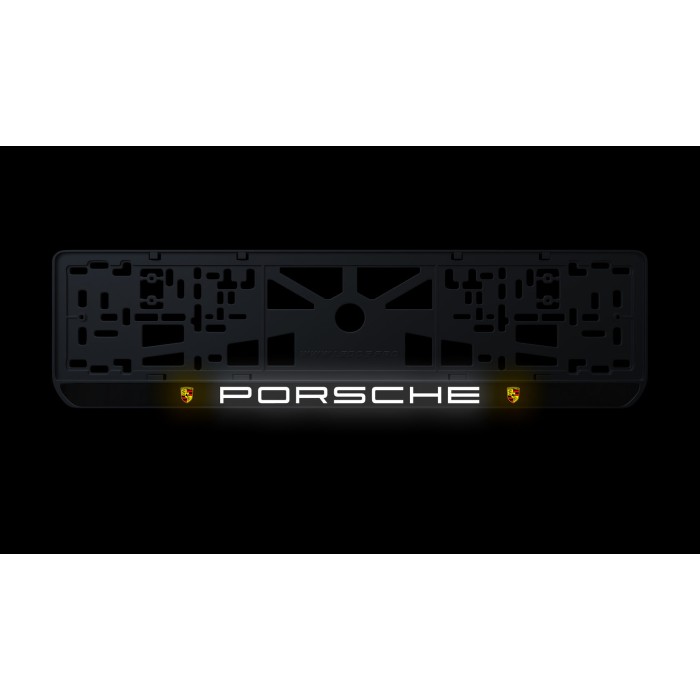 Номерна рамка Porsche із високоякісного ABS пластику Ledos виглядає як LCD дисплей.