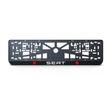 Номерная рамка Seat стиль #1 из высококачественного ABS пластика Ledos выглядит как LCD дисплей