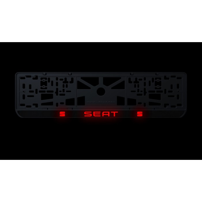 Номерная рамка Seat стиль #2 из высококачественного ABS пластика Ledos выглядит как LCD дисплей