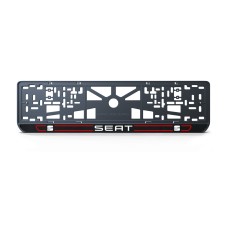 Номерная рамка Seat стиль #5 из высококачественного ABS пластика Ledos выглядит как LCD дисплей
