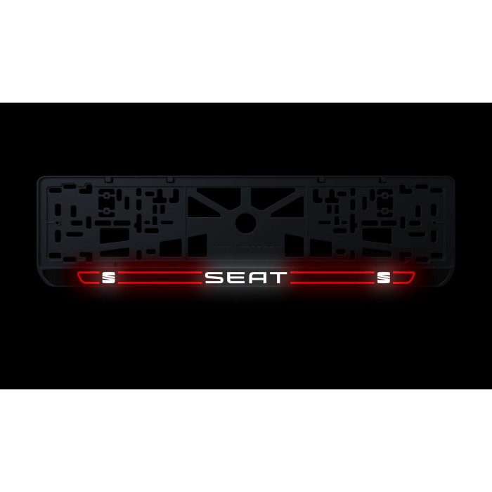 Номерная рамка Seat стиль #5 из высококачественного ABS пластика Ledos выглядит как LCD дисплей