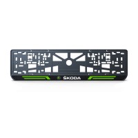 Номерная рамка Skoda стиль #4 из высококачественного ABS пластика Ledos выглядит как LCD дисплей
