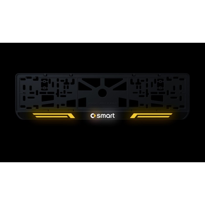 Номерная рамка Smart стиль #4 из высококачественного ABS пластика Ledos выглядит как LCD дисплей
