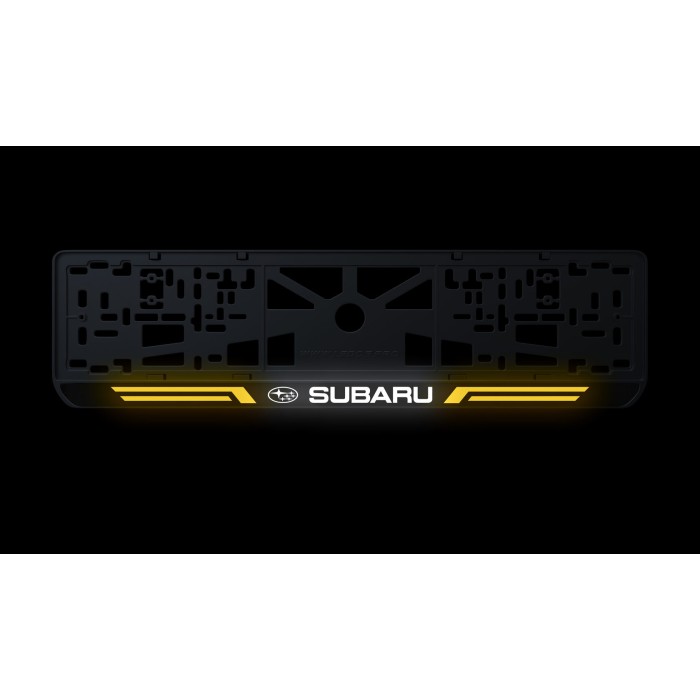 Номерная рамка Subaru стиль #4 из высококачественного ABS пластика Ledos выглядит как LCD дисплей