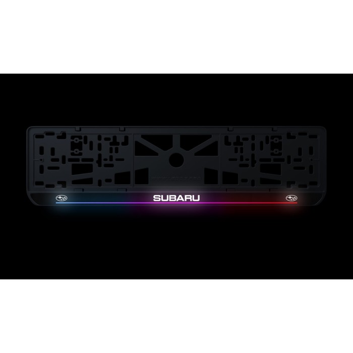 Номерная рамка Subaru стиль #7 из высококачественного ABS пластика Ledos выглядит как LCD дисплей
