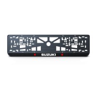 Номерная рамка Suzuki стиль #1 из высококачественного ABS пластика Ledos выглядит как LCD дисплей