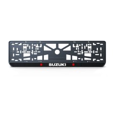 Номерная рамка Suzuki стиль #1 из высококачественного ABS пластика Ledos выглядит как LCD дисплей