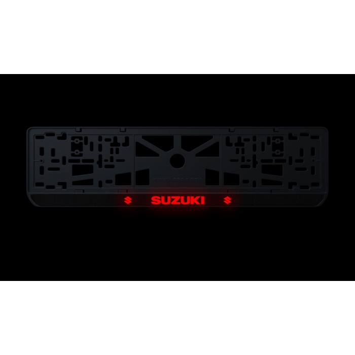 Номерная рамка Suzuki стиль #2 из высококачественного ABS пластика Ledos выглядит как LCD дисплей