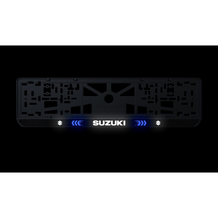 Номерная рамка Suzuki стиль #3 из высококачественного ABS пластика Ledos выглядит как LCD дисплей