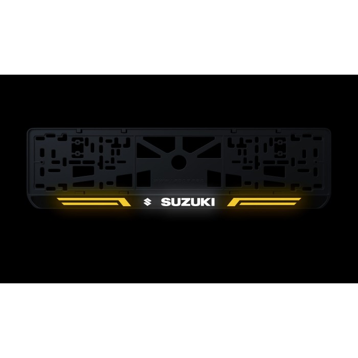 Номерная рамка Suzuki стиль #4 из высококачественного ABS пластика Ledos выглядит как LCD дисплей