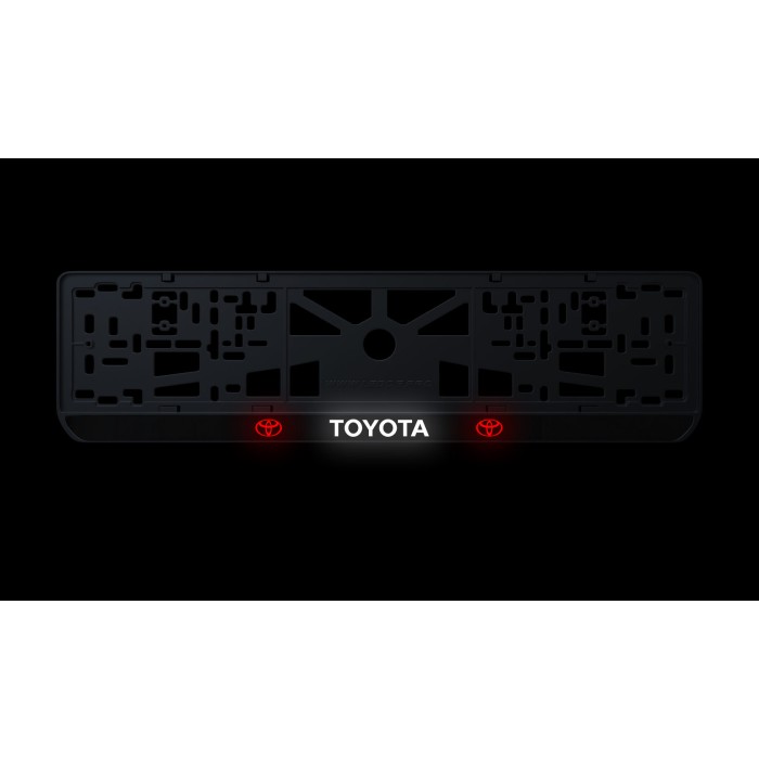 Номерна рамка Toyota стиль #1 із високоякісного ABS пластику Ledos виглядає як LCD дисплей.