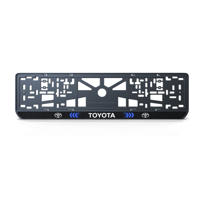Номерна рамка Toyota стиль #3 із високоякісного ABS пластику Ledos виглядає як LCD дисплей.