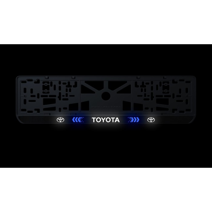Номерна рамка Toyota стиль #3 із високоякісного ABS пластику Ledos виглядає як LCD дисплей.