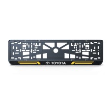 Номерна рамка Toyota стиль #4 із високоякісного ABS пластику Ledos виглядає як LCD дисплей.