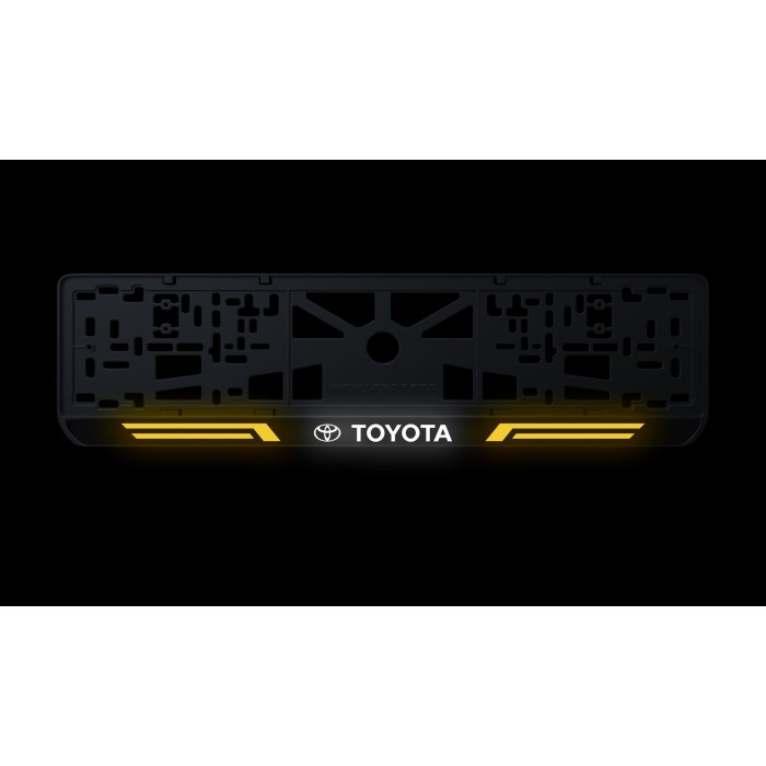 Номерна рамка Toyota стиль #4 із високоякісного ABS пластику Ledos виглядає як LCD дисплей.