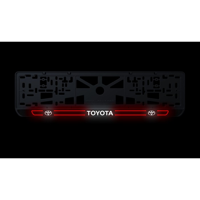 Номерна рамка Toyota стиль #5 із високоякісного ABS пластику Ledos виглядає як LCD дисплей.