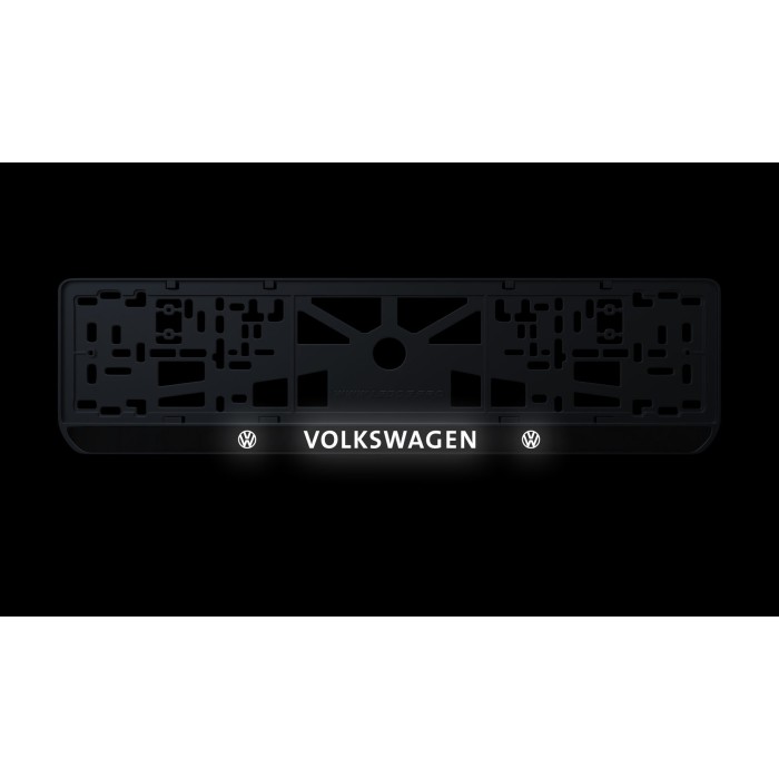 Номерная рамка Volkswagen стиль #1 из высококачественного ABS пластика Ledos выглядит как LCD дисплей