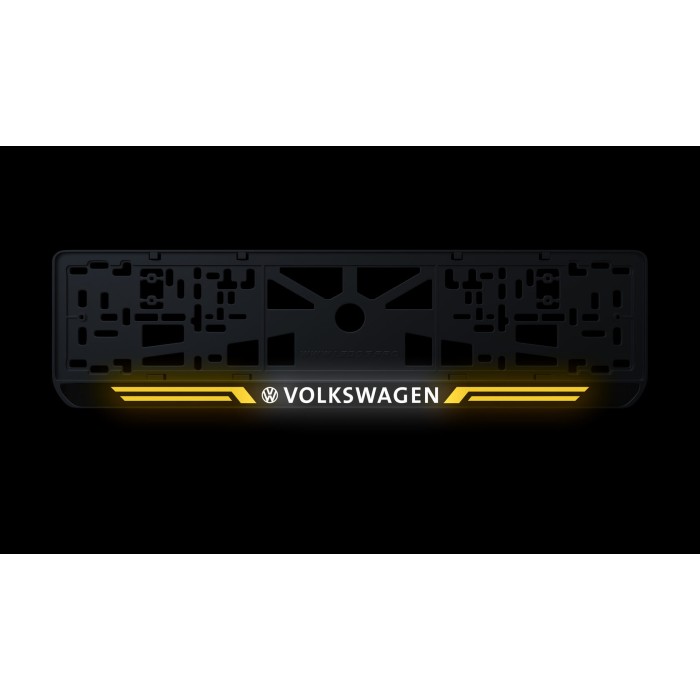 Номерная рамка Volkswagen стиль #4 из высококачественного ABS пластика Ledos выглядит как LCD дисплей