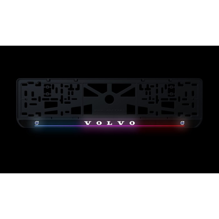 Номерная рамка Volvo стиль #7 из высококачественного ABS пластика Ledos выглядит как LCD дисплей