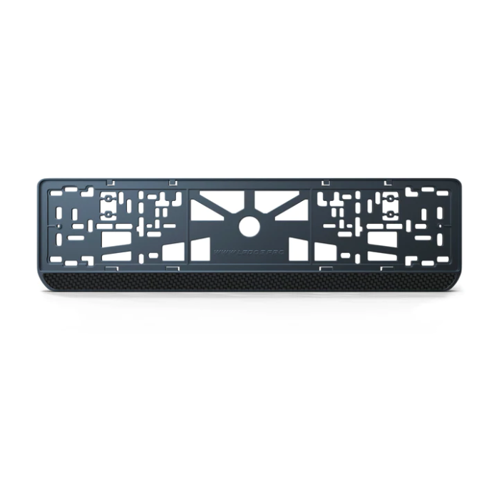Номерная рамка Carbon edition стиль #3 из высококачественного ABS пластика Ledos выглядит как LCD дисплей