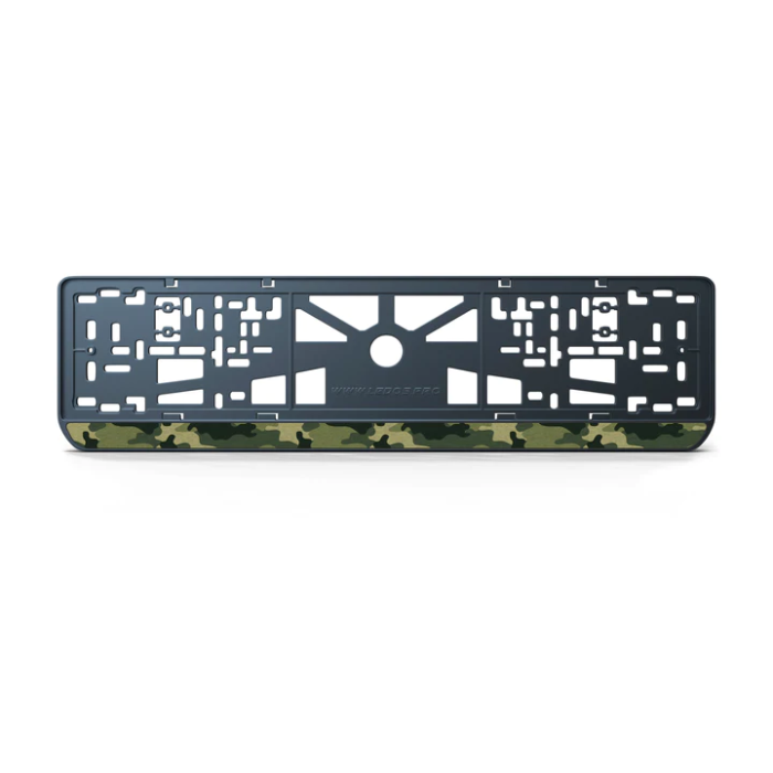 Номерная рамка Military edition стиль #2 из высококачественного ABS пластика Ledos выглядит как LCD дисплей