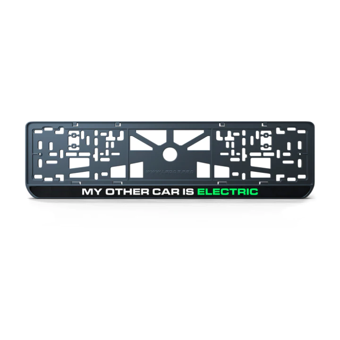 Номерна рамка MY OTHER CAR IS ELECTRIC із високоякісного ABS пластику Ledos виглядає як LCD дисплей.