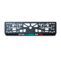 Номерна рамка STOP HYBRID GO TDI із високоякісного ABS пластику Ledos виглядає як LCD дисплей.