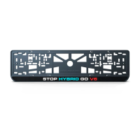 Номерная рамка STOP HYBRID GO V6 из высококачественного ABS пластика Ledos выглядит как LCD дисплей