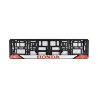 Рамка Сarlife под номер, цветная печать, Honda красно-белая