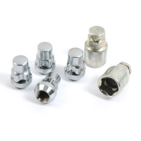 Гайки колесные секретные M14х1,5х35 хром конус закрытый (2 ключа) (4 шт комплект)