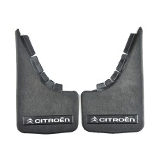 Брызговики Citroen серебренная надпись, мягкая структурная резина Mud-Flaps 2шт