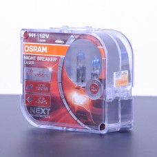 Галогеновые лампы для авто Osram H1 12V 55W +150% Night Laser (Box-2шт) АКЦИЯ