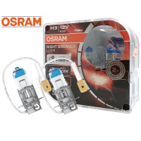 Галогеновые лампы для авто Osram H3 12V 55W +150% Night Breaker Laser (Box-2шт) (красная уп) Акция