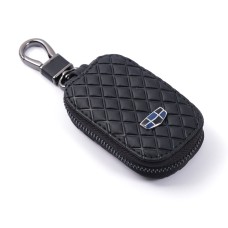 Чехол для ключей с карабином Geely (Экокожа) Ромб