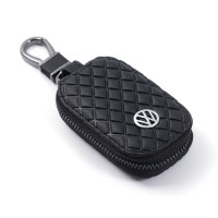 Чохол для ключів з карабіном Volkswagen Хром (Екошкіра) Ромб