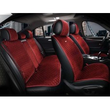 Накидки на сиденья авто из алькантары Elegant PALERMO Красные Полный комплект