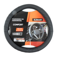 Чехол на руль кожа М (37-38см) черный Elegant 105616 массаж,перфорация