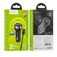 АЗП Hoco Z40 + кабель Micro USB (Черный)