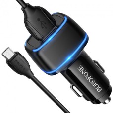 АЗП BOROFONE BZ14 Max + кабель Micro USB 2.4A Черный