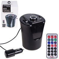 Модулятор FM 5в1 B16 12-24v 2USB 5V-2.1A TF card + BT+ AUX у підсклянник без пульта (В16)