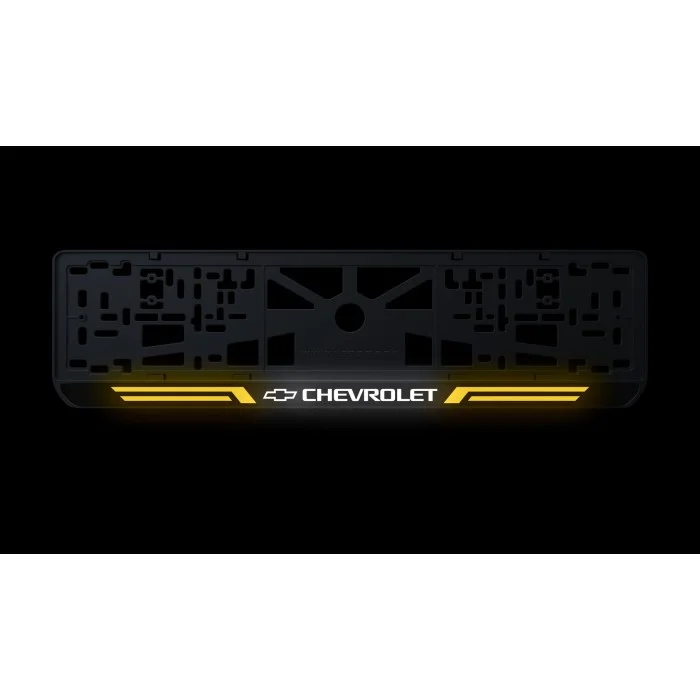 Номерная рамка Chevrolet стиль #4 из высококачественного ABS пластика Ledos выглядит как LCD дисплей