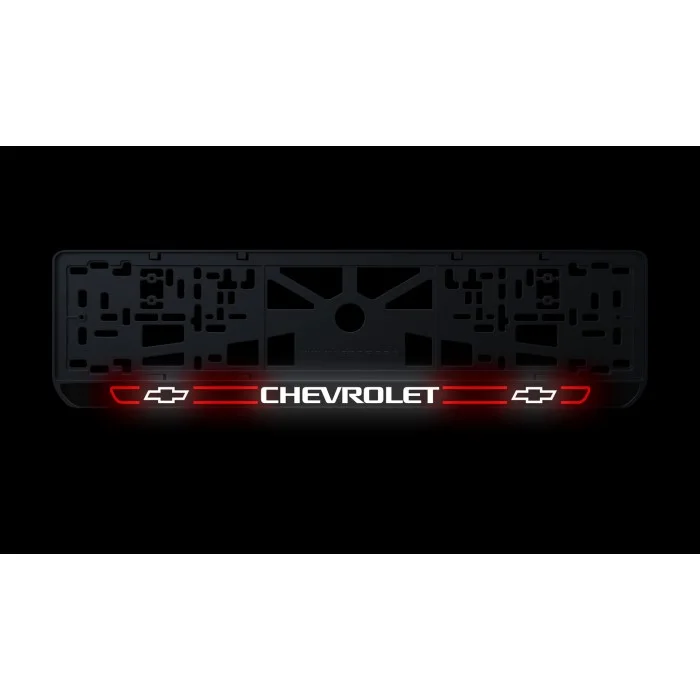 Номерна рамка Chevrolet стиль #5 із високоякісного ABS пластику Ledos виглядає як LCD дисплей.