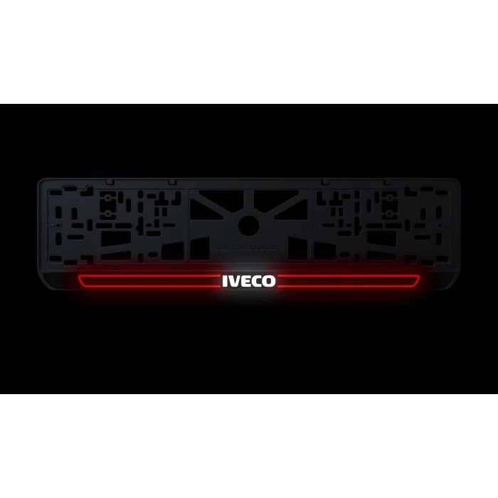 Номерная рамка Iveco стиль #5 из высококачественного ABS пластика Ledos выглядит как LCD дисплей