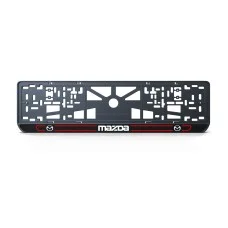 Номерная рамка Mazda стиль #5 из высококачественного ABS пластика Ledos выглядит как LCD дисплей